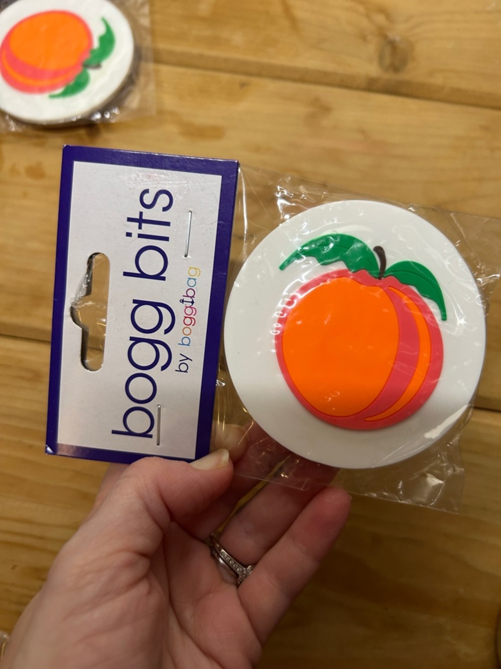 Bogg Bits Peach  decorative charm designed for personalizing Bogg Bags NWT